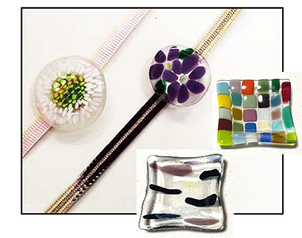 春のガラス帯留め or 豆皿の制作